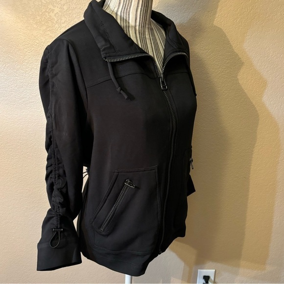 NWT Democracy Jacket Medium Black Soft Stretchy Steel-tone Zippers Pullstrings - Picture 5 of 16